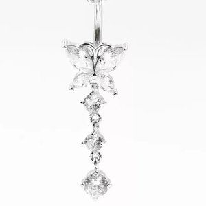Sterling Silver Belly Ring Butterfly USA